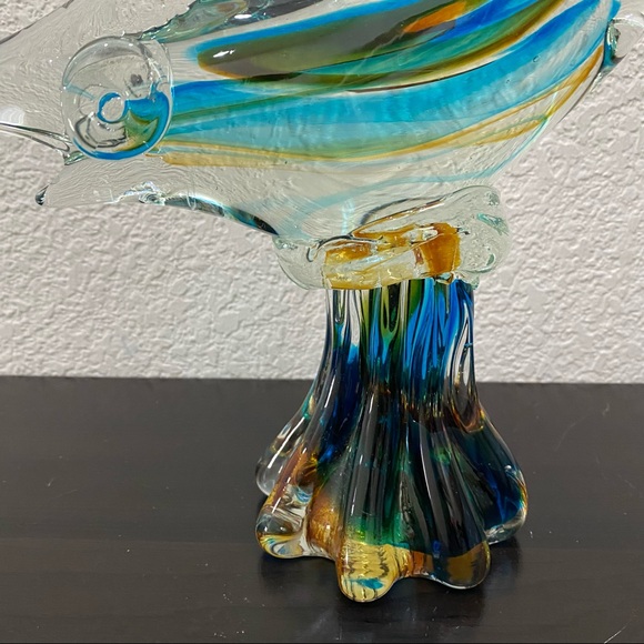 Murano Style Art Glass Blue Marlin Fish 11” Fish Sculpture Figurine - Picture 5 of 14